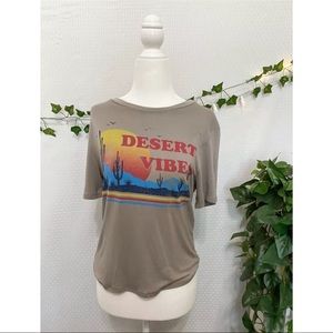 small graphic desert vibes brown tshirt